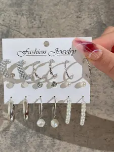 Vembley Silver-Plated Half Hoop  Earrings