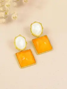 Celestique Korean Geometric Shaped Drop Enamelled Earrings