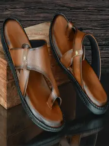 ZIRSQ Men Tan Synthetic Leather Sandals