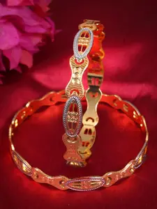 Adwitiya Collection Set Of 2 24CT Gold-plated Handcrafted Bangles