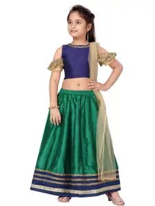 Sangria Girls Navy Blue Silk Lehenga Choli