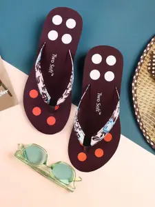 TWO SOFT Women Printed Thong Flip-Flops
