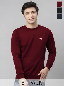 REYA Men Pack of 3 Cotton Sweatshirt