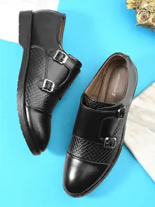 Provogue Men Textured Formal Monk Shoes