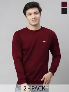 REYA Pack of 2 Men Cotton Pullover Sweatshirt