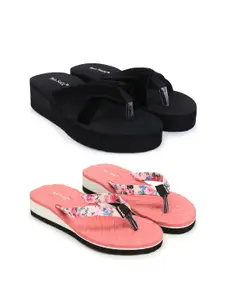 TWO SOFT Women Set of 2 Thong Flip-Flops