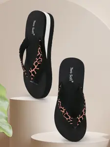 TWO SOFT Women Printed Thong Flip-Flops