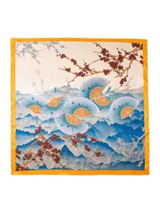 QUECY Women Printed Silk Scarf