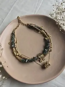 Studio Anviksha Green Maize Layered Statement Necklace