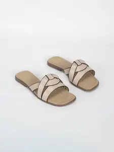 SCENTRA Women Textured Open Toe Flats