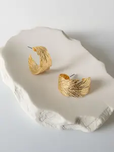 Accessorize Textured Leaf Shaped Half Hoop Earrings