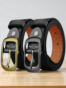 The Roadster Lifestyle Co Men Set Of 2 Leather Formal Belts