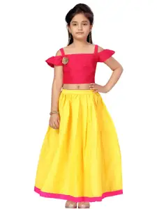 Sangria Girls Pink Silk Lehenga Choli