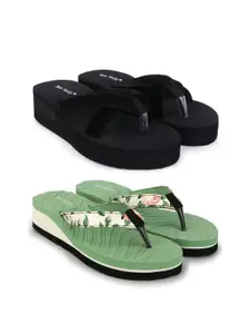 TWO SOFT Women Pack Of 2 Slip-On Flip Flops