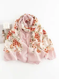 QUECY Women Printed Scarf with Taping Border