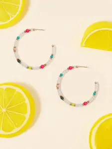 Accessorize Artificial Beaded Semi Circular Shaped Half Hoop Earrings