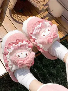 WOLVESDEN Women Self Design Winter Warm Thick Bottom Room Slippers