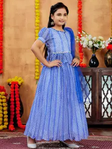 Sangria Girls Blue Poly Georgette Lehenga Choli