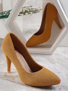 DressBerry Women Textured Stiletto Heel Pumps