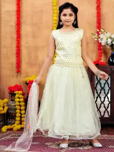 Sangria Girls Yellow Net Lehenga Choli