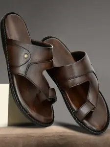 ZIRSQ Men Brown Synthetic Leather Sandals