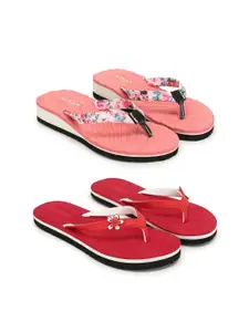 TWO SOFT Women Pack Of 2 Thong Flip-Flops