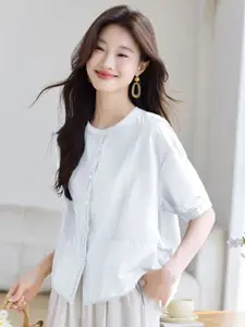 StyleCast Women Round Neck Short Sleeves Cotton Top