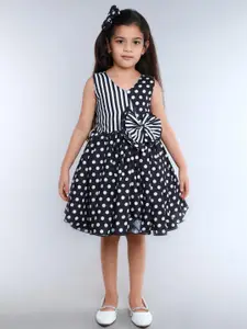 Pink Chick Polka Dot Print Fit & Flare Dress