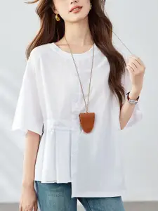 StyleCast Women Round Neck Short Sleeves Cotton Top