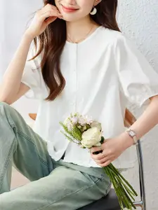 StyleCast Women Round Neck Cotton Shirt Style Top
