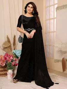 Anouk Embellished Mukaish Satin Saree