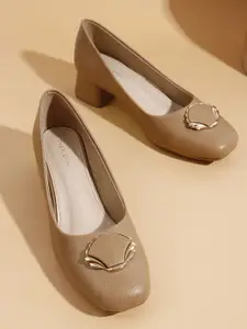 Chemistry Textured Block Heel Pumps