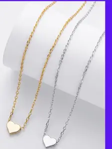 DressBerry Rhodium-Plated Stainless Steel Necklace