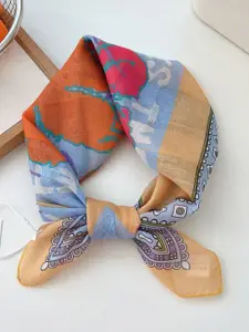 QUECY Women Printed Silk Scarf