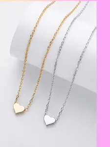 DressBerry Rhodium-Plated Stainless Steel Necklace