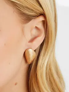 Accessorize Gold Brushed Seashell Shaped Studs