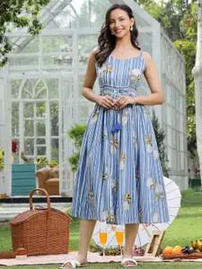 Stylum Ethnic Motifs Print Fit & Flare Maxi Dress