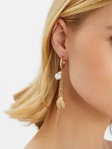 Accessorize Pearls Beaded Charm Hoop Tasselled Contemporary Drop Earrings