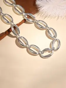 Cierra Stainless Steel Silver-Plated Toned Link Necklace