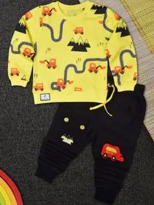 WORTON FASHION Printed Pure Cotton T-shirt & Joggers