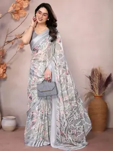Anouk Floral Poly Chiffon Designer Saree