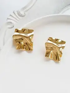 KRENOZ Gold-Plated Chunky Contemporary Studs