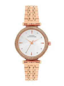 French Connection Women Stainless Steel Bracelet Style Straps Analogue Watch FCN0133SRGM