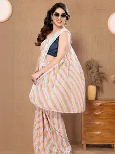 Anouk Striped Gotta Patti Poly Georgette Leheriya Saree