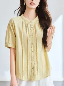 StyleCast Women Solid Round Neck Cotton Top