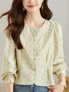 StyleCast Women Abstract Printed Cotton Shirt Style Top