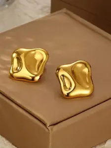 KRENOZ Gold-Plated Chunky Contemporary Studs