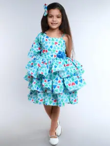 Pink Chick Print One Shoulder Fit & Flare Dress