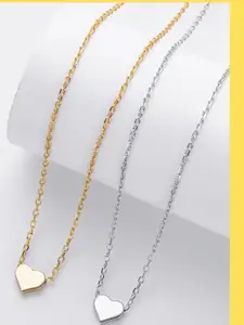 DressBerry Rhodium-Plated Stainless Steel Necklace