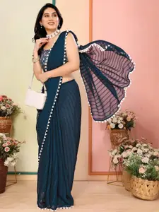 Anouk Striped Pure Georgette Saree